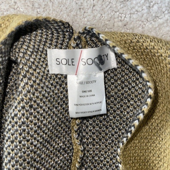 Sole Society Poncho Sweater Wrap Kimono Short Tie Waist Belt Neutrals Earthy - Picture 6 of 9